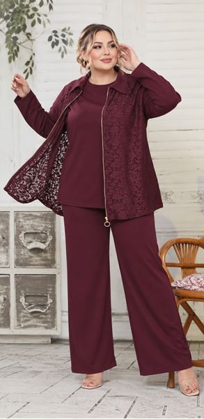 Picture of 3 PIECE ELEGANT SUIT WITH LACE - QUALITY PLUS SIZE DESIGN